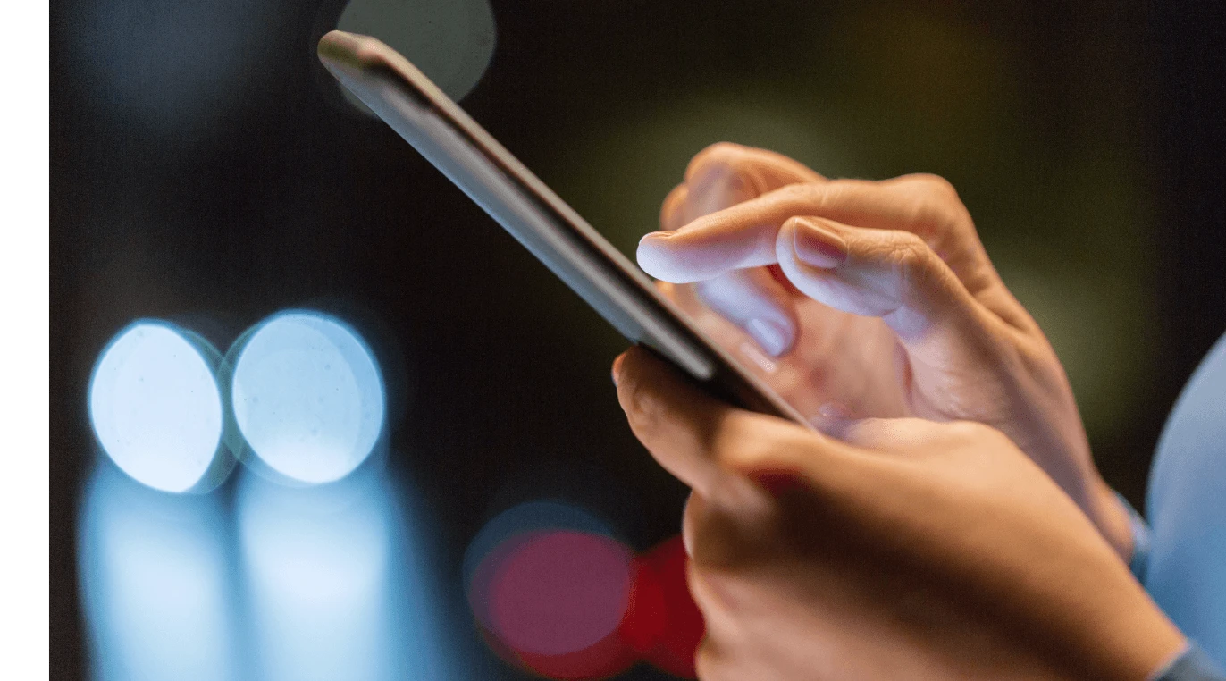 携帯を見ている様子